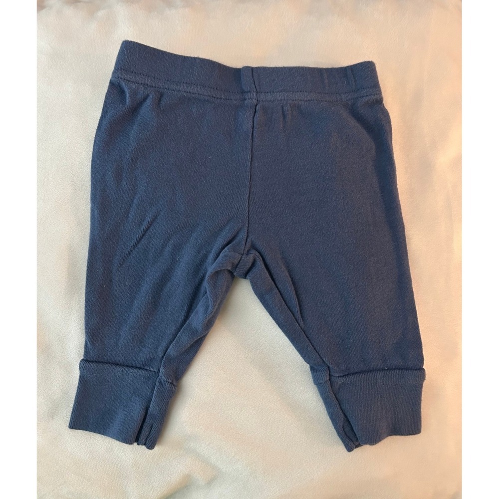 Carters Child of Mine Blue Baby Pants 0-3 Months Cotton Knit Leggings (1296)